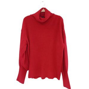 Red Topshop Turtleneck Sweater